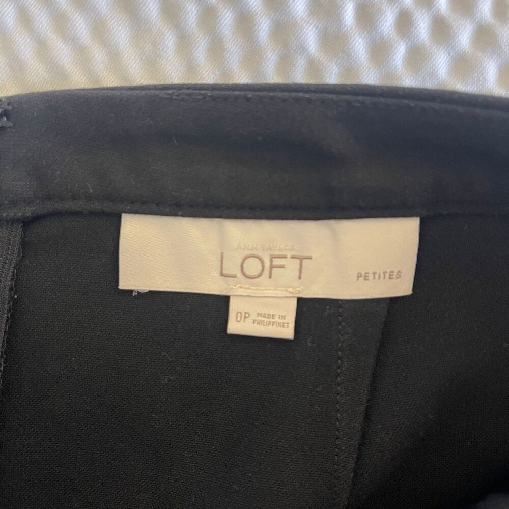 Loft Black Pencil Skirt 0P Size Petite Pockets Straight Career Office Work Wear - Picture 4 of 10